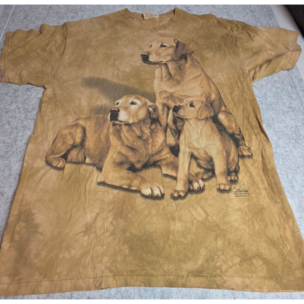 Vintage The Mountain Golden Retriever Dog T Shirt Nigel Hemming Brown Large